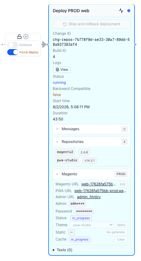 Production environment deployment view